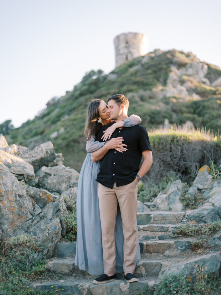 shooting grossesse corse plage sanguinaires