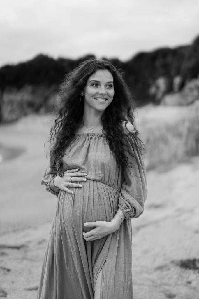 shooting grossesse plage ajaccio coucher soleil